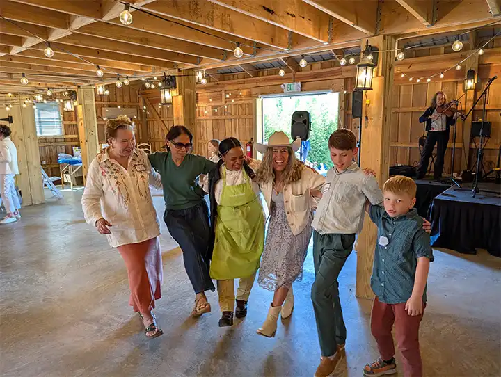 event celebration of life Geoffrey C Morell dancing in barn